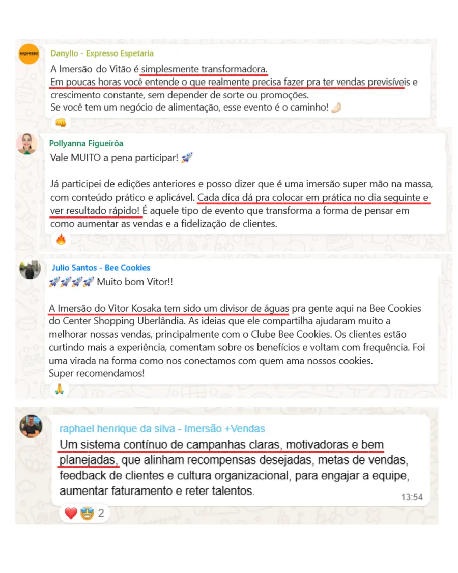 Print de depoimento de participante da Imersão (2 de 6)